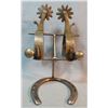 Image 1 : Crockett silver mtd spurs, marked below button