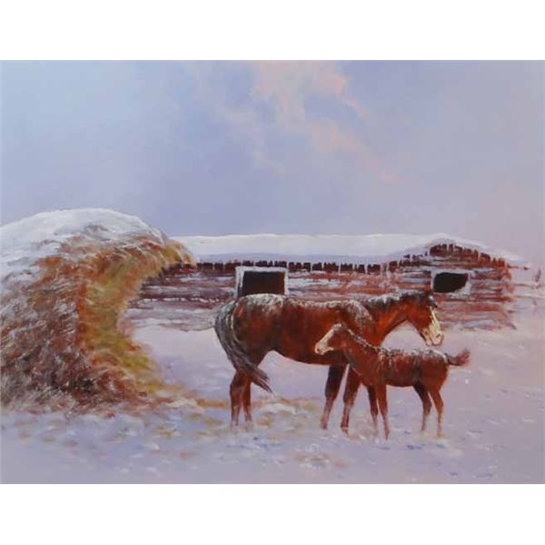 Cheek, C. R.  (1937-2019) oil, Early Colt, 10" x 14"