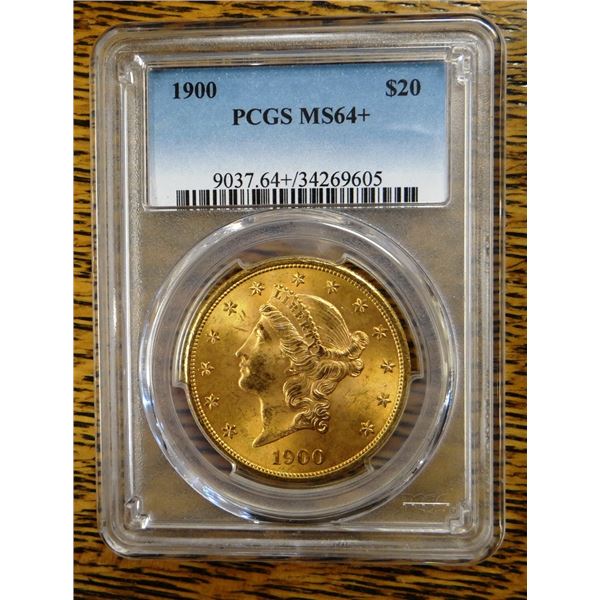 1900 Gold $20 Liberty, PCGS MS 64+ Est. $2300-2750