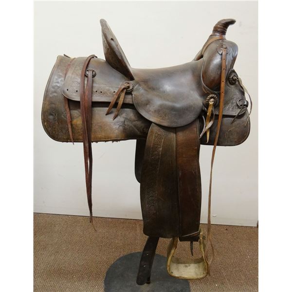 W. H. Richardson high-back saddle, Dillon Montana
