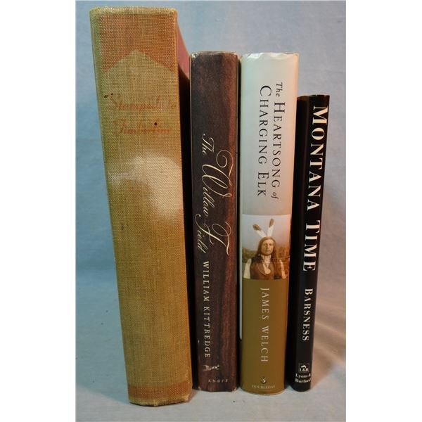 4 books: James Murphy The Heartsong of Charging Elk - James Welch,  The Willow Field, William Kitted