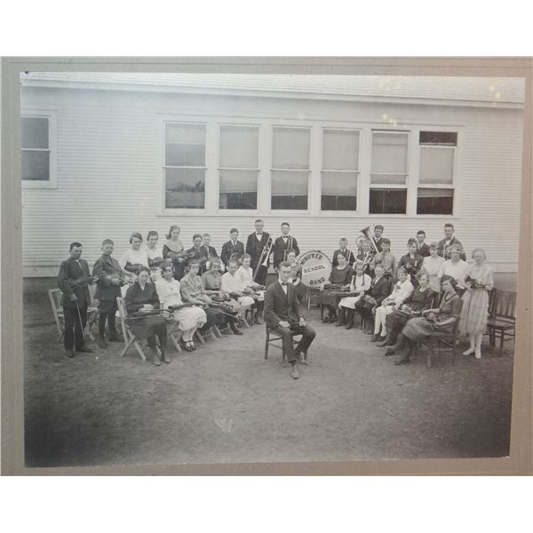 Winifred, MT school band photo, 7 ½” x 9 ½”, 1920s-30s, Culver Studio, Lewistown.