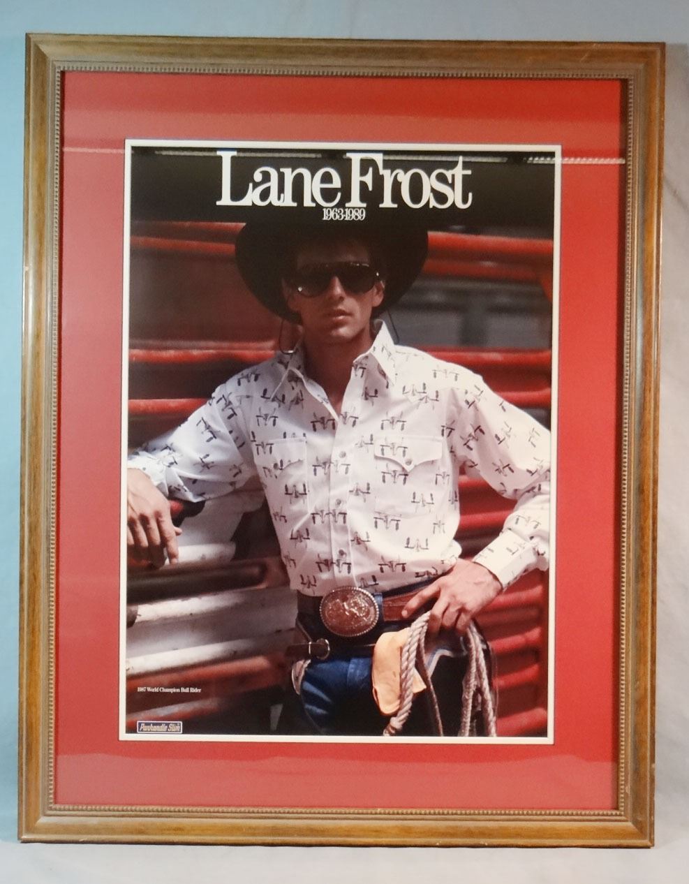 Lane Frost photo print, 24" h x 1 6" w, 142/250 and Lane Frost photo