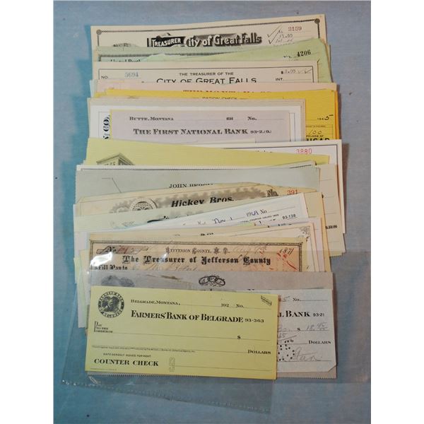 101 different Montana checks, ca. 1871-1960s, many with vignettes