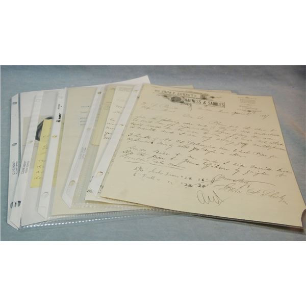 10 Montana saddlery letterheads, Boulder, Dillon, Chinook, Virginia City, Malta, Red Lodge, 3 Great 
