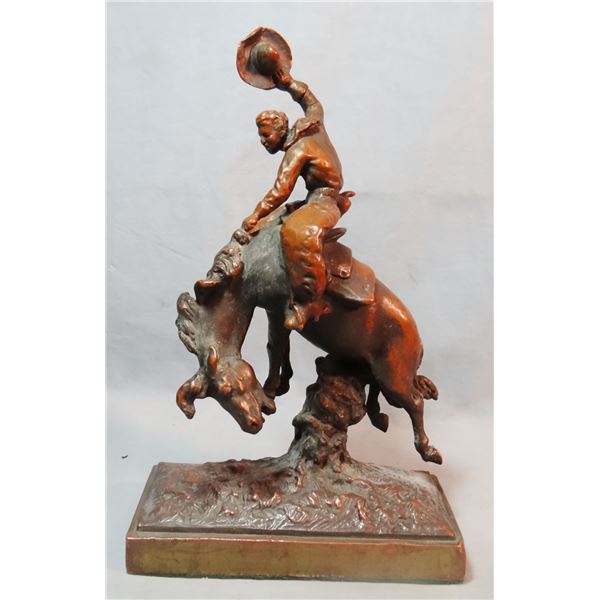 Herzel, Paul (1876-1956) metal sculpture, Bronc Rider, 10" h