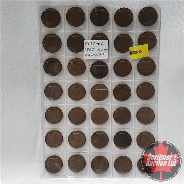 Canada Small Cent Collection (35 Coins) 1930's - 1960's