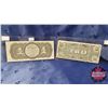 Image 2 : 1862 Replica Bills : The Confederate States of America $2 Bill & United States $1 Bill