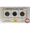Image 1 : Canada Fifty Cent - Strip of 3: 1974; 2002; 1993