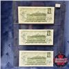 Image 2 : Canada $1 Bills (3) 1973 (See Pics for Signatures/Serial Numbers)