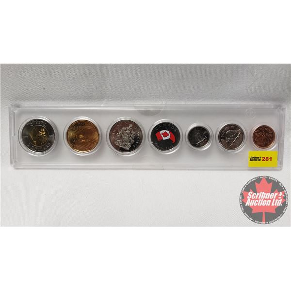 Year Set in Hard Shell Case 2008/2009 : Toonie, Loonie, Fifty Cent, Twenty Five Cent, Ten Cent, Five