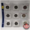 Image 1 : Canada Fifty Cent - Sheet of 9: 2014; 2010; 2002; 2002; 2015; 2002; 2011; 2013; 1967