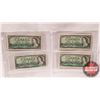 Image 2 : Canada $1 Bills (4 Consecutive) : Bouey/Rasminsky #UF1161461-462-463-464