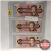 Image 1 : Canada $2 Bills - Sheet of 3 Consecutive Replacements (X) : Bonin/Thiessen #EBX3840541-542-543