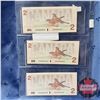 Image 2 : Canada $2 Bills - Sheet of 3 Consecutive Replacements (X) : Bonin/Thiessen #EBX3840541-542-543
