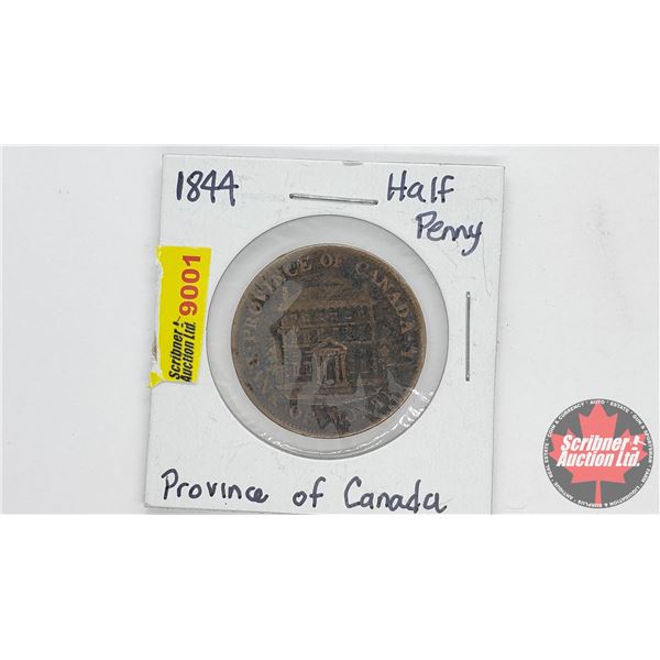 Province of Canada - Bank of Montreal Half Penny 1844