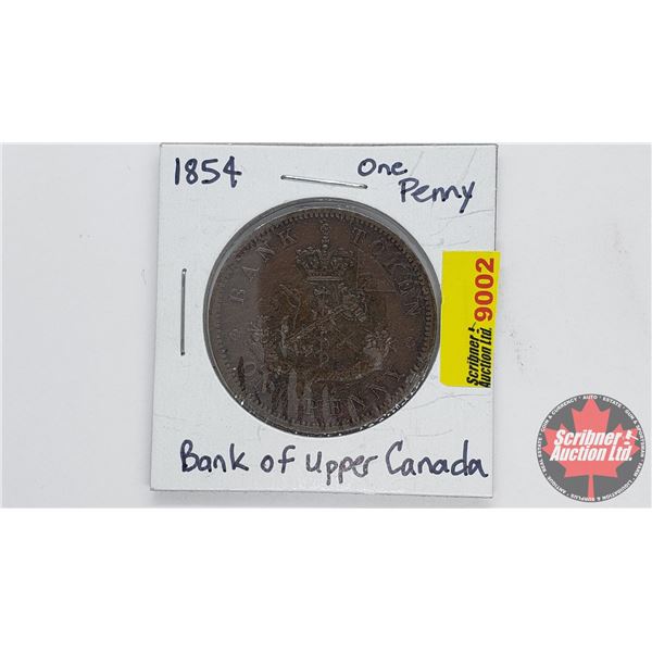 Bank of Upper Canada 1854 Bank Token One Penny