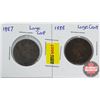 Image 1 : Canada Large Cent - Strip of 2: 1887; 1888