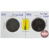Image 1 : Canada Large Cent - Strip of 2: 1897; 1899