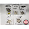 Image 1 : Canada Silver Dollars (5): 1958; 1960; 1962; 1962; 1962