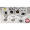 Image 1 : Variety Tokens (7): Alberta 1980 ; 1991 Aviation World War II ; Klondike Days 50 Cent Casino ; Klond