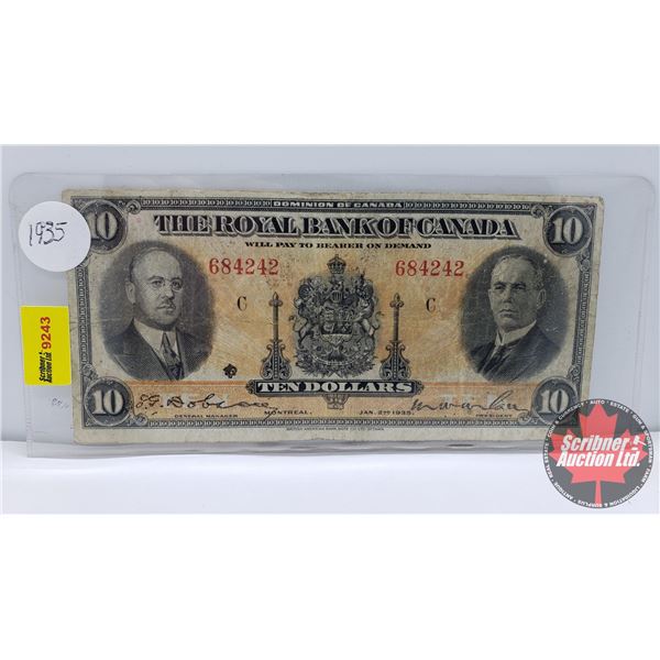 The Royal Bank of Canada $10 Bill 1935 Dobson/Wilson #684242