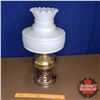 Image 1 : Coal Oil Lamp w/Milk Glass Shade (Converted to Electric) (20"H)