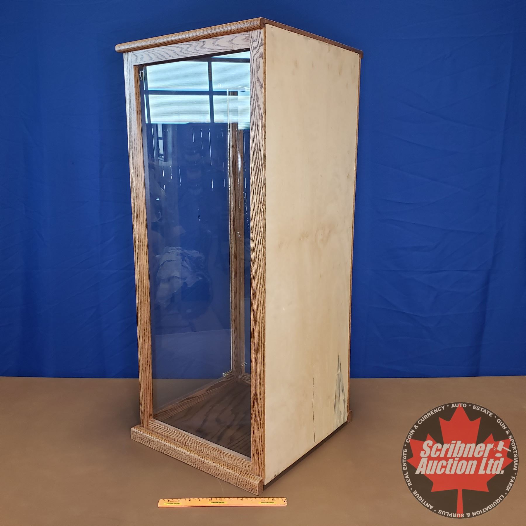 Wood / Glass Tall Display Case (3 Side View) (44"H x 19"W x 19"D)