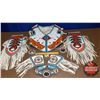 Image 1 : Native Full Beaded Suit (Orange, White & Blue)