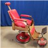 Image 8 : Barber Chair "Koken" (Recovered) Red (Reclines) (45"H)