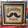 Image 1 : Novelty Handle Bar Mustache Wax Sign (16"H x 16"W)