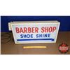 Image 1 : Light Up Sign : Barber Shop Shoe Shine (Not Working) (12"H x 24"W x 4-1/2"D)