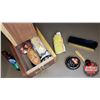 Image 2 : Shoe Shine Box w/Polish, Brushes, etc (10"H x 8"W x 10-1/2"L)