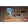 Image 1 : Small Galvanized Bucket w/Goggles, Small Spectacles, Round Amber Glasses)