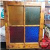 Image 1 : Decorative Stain Glass Window Sash (26"H x 21"W)