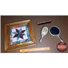 Image 1 : Dresser Set (Silver Plated) with Wall Hanging (13" x 13")