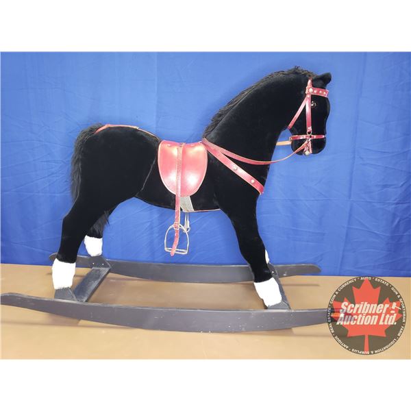 Rocking Horse (Covered in Crushed Velvet) (39"H x 54"W x 16-1/2"D) (w= Rocker) (h= to top of head)