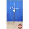 Image 1 : Lightning Rod w/Stained Glass Weathervane Arrow & Purple Ball (58"H)