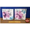 Image 1 : Canvas Prints (2): Water Color Flowers (12"H x 12"W x 1-1/4"D)
