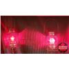 Image 2 : Pair of Electrified Signal Train Lanterns (Red Glass Globe)