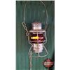 Image 3 : Pair of Electrified Signal Train Lanterns (Red Glass Globe)