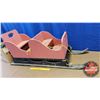 Image 2 : Children's Sleigh (Red Painted) 2 Seater with Christmas Lights (21"H x 17"W x 49"D)