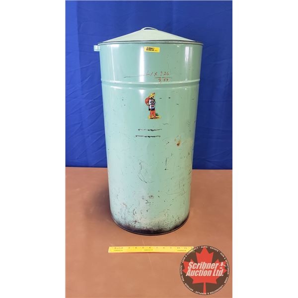 Metal Flour Bin (28"H x 14-1/2"Dia)