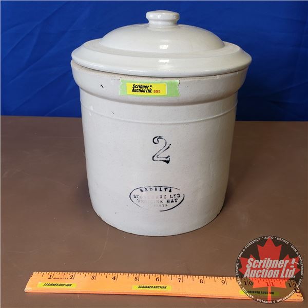 2 Gallon Crock with Lid - Medalta (11 H x 9-1/2  Dia)