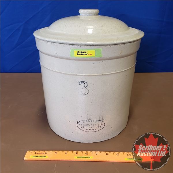 3 Gallon Crock with Lid - Medalta (12-1/2"H x 11" Dia)