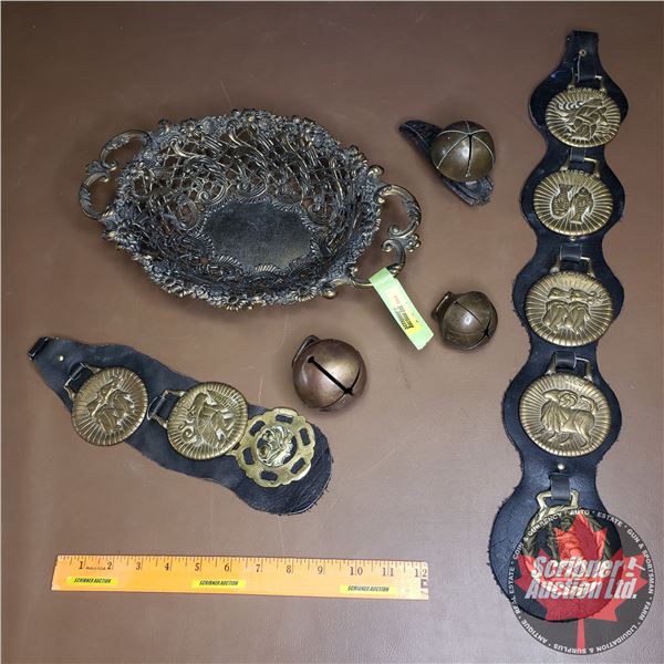Harness Brass Medallions, Swedish Bells & Brass Bowl
