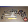Image 1 : Tray Lot: Antique Tools (Wooden Mallet, Brace & Bit, Fencing Pliers, etc)