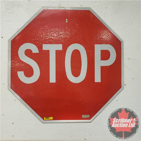 Single Sided Reflective Road Stop Sign (24 H x 24 W)