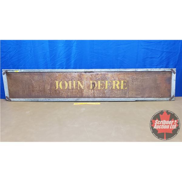 JOHN DEERE Tin Sign - Barn Wood Frame (15"H x 79"W)