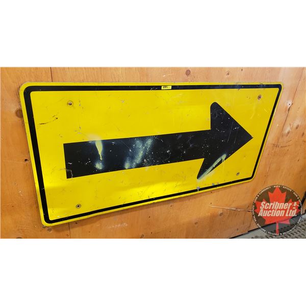 Single Sided Metal Reflective Road Sign : Arrow (24"H x 48"W)